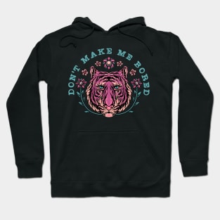 Floral Wild Tiger With Slogan Text Hoodie